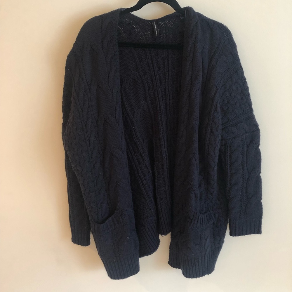 Oversized Navy Cardigan
